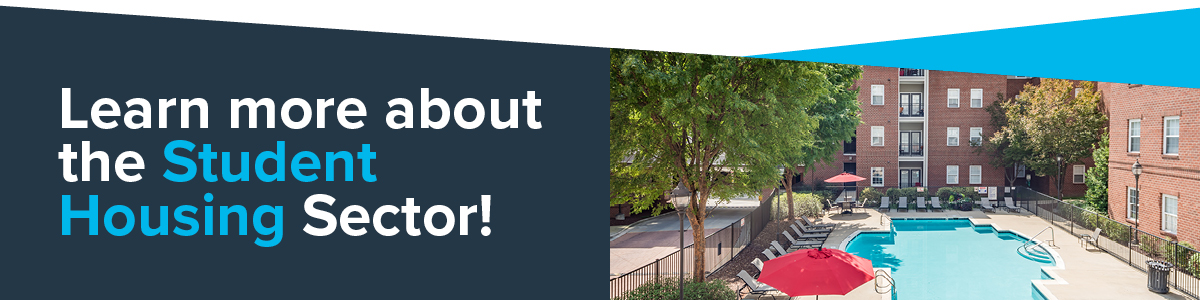 Text that says: "Learn more about the Student Housing Sector!"